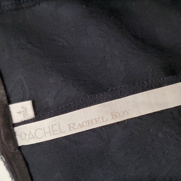 Rachel Rachel Roy Distressed Jacquard Navy Floral Corset Tube Dress with Zipper - Picture 3 of 5